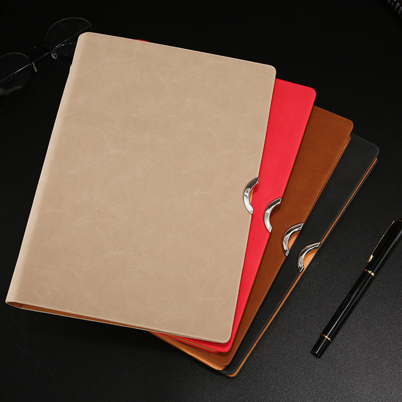 product-Wholesale A5 notebook customized Logo Pu Notepad business office diary hand ledger notebook--1