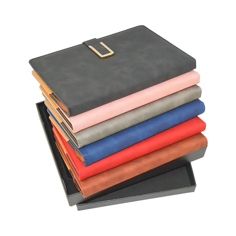 High end customized Pu soft cover student notebook with pen holder office supplier