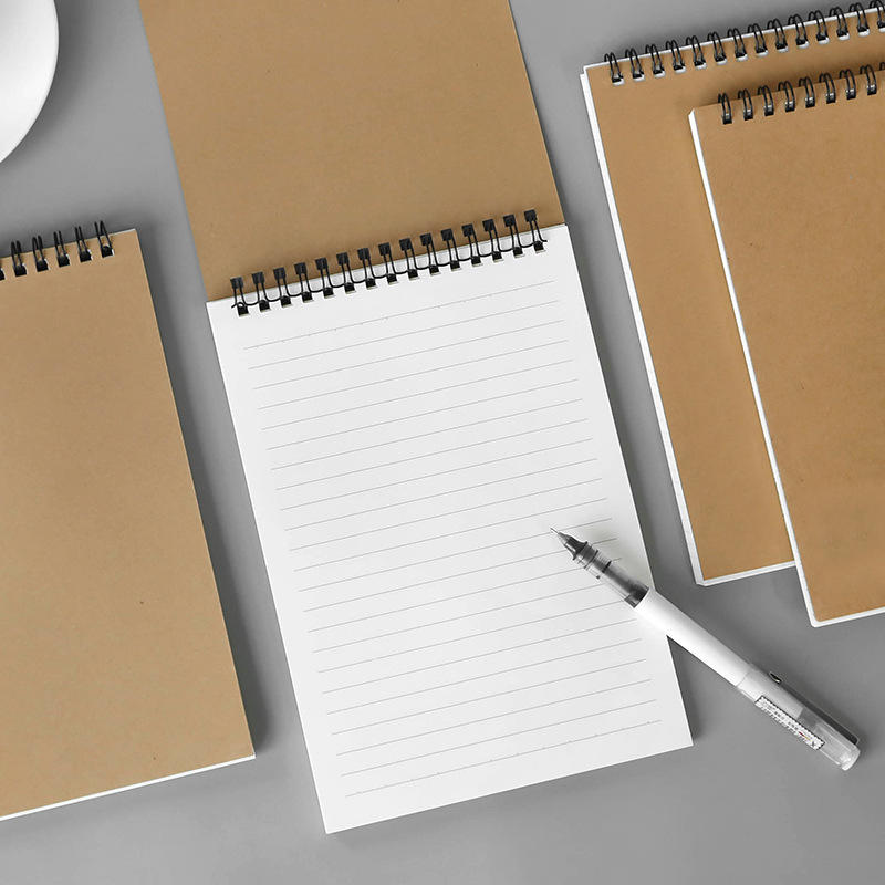 product-Vintage kraft paper coil custom sketch notebook custom printed logo blank to do list notepad-1