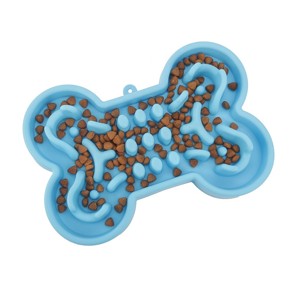 Anti Choke dog shaped pet food feeder dog Slow Food Feeder bowls