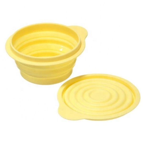 Silicone collapsible storage bowl with cover Foldable Storage Bowl