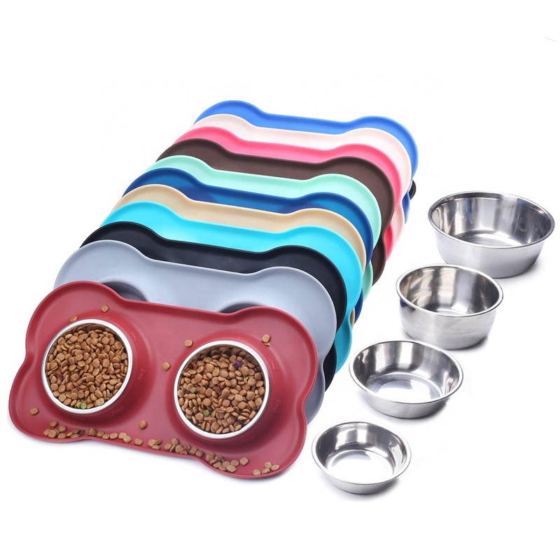 Customized Non-Slip Silicone Mat Feeder Bowls pet food bowl