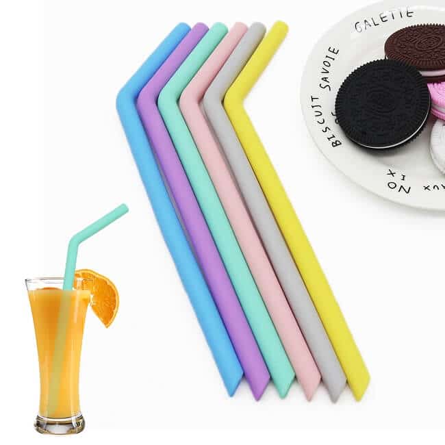 Openable Design Easy to Clean Hot and Cold Compatible Reusable Bend Silicone Straws
