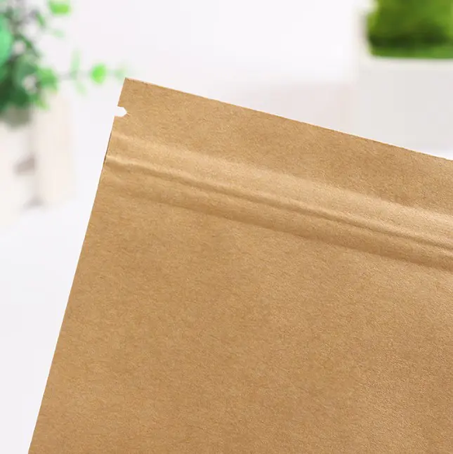 Kraft Paper coffee food packaging tea bags with flat bottom seal sealing small large pouch gift candy package