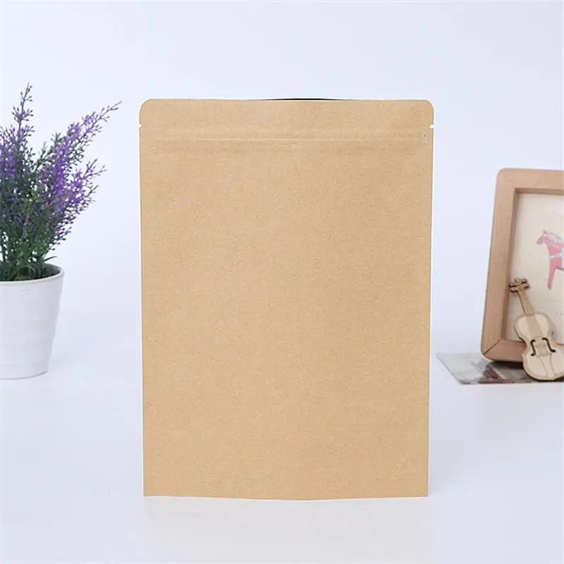 China Factory Moisture Proof Kraft Paper Foil Lined Bag ResealableEco Friendly Bags