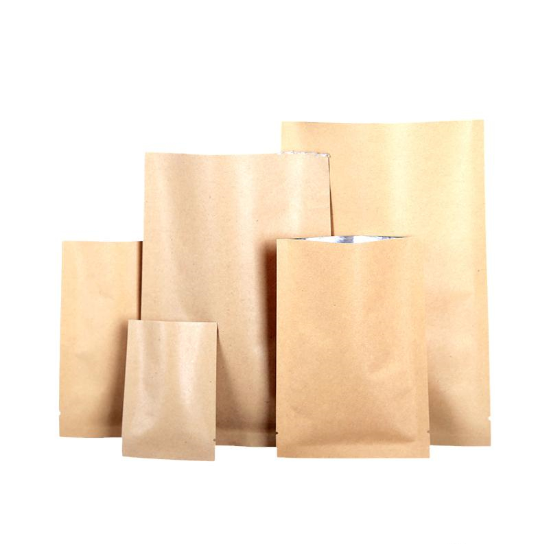 high quality in stock three sided seal aluminum coated kraft paper vacuum bag for food