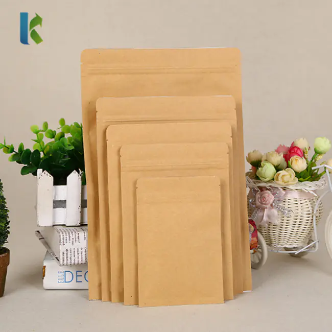 Doypack Wholesale CustomizedPouches KraftPaper Plastic Packaging With Zipper