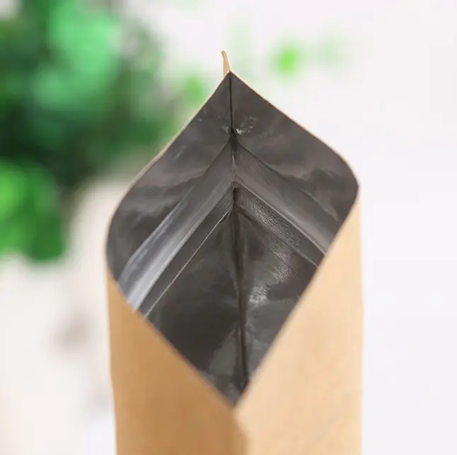 custom resealable recyclable kraft paper zipper bag