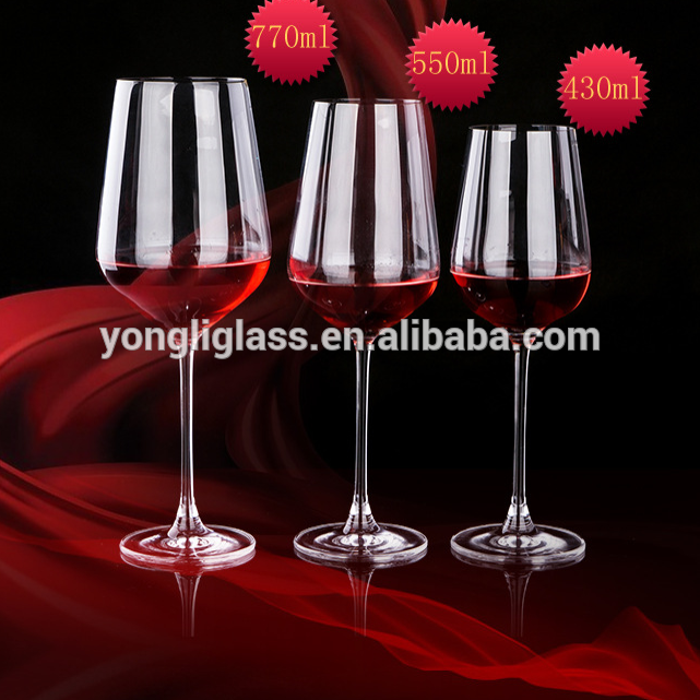 Chinese factory glassware glass goblet, decorative crystal red wine glass barware