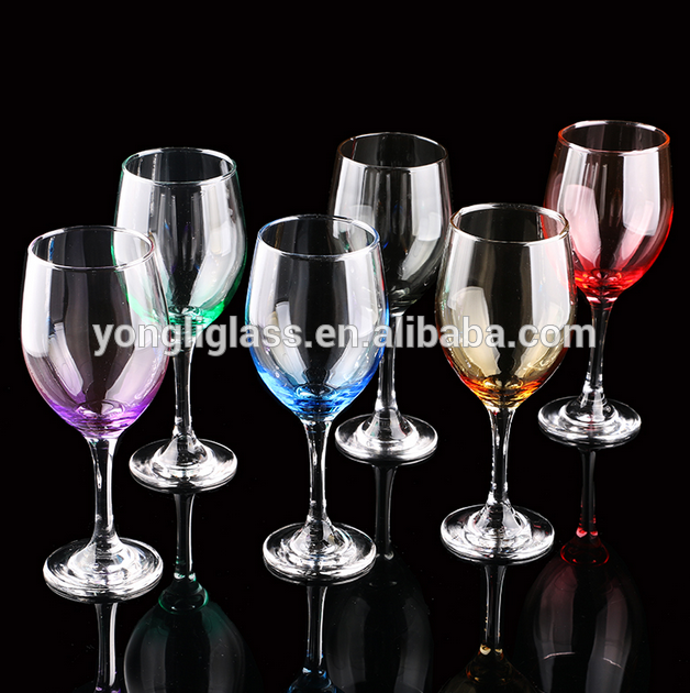 Wholesale colour change red wine glass , custom colored wine glass