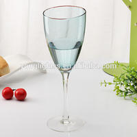 Factory price Color lead-free crystal glass, red wine glass/ Gem blue goblet, Home decoration wine glass