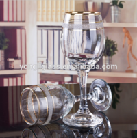 Top grade gold rim wine glass ,balloon wine glass,gold rim drinking glass