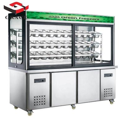 GRACE Stainless Steel Commercial MALATANG Bar with Work Top Chiller