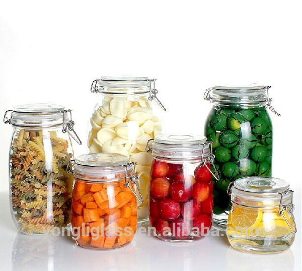 Pickled fruit glass jars glass fermentation jar italian glass jars sealable glass jar