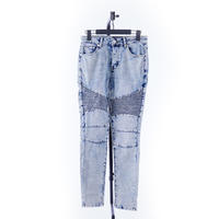 low price in stock men jeans vintage blue patch denim jeans for men