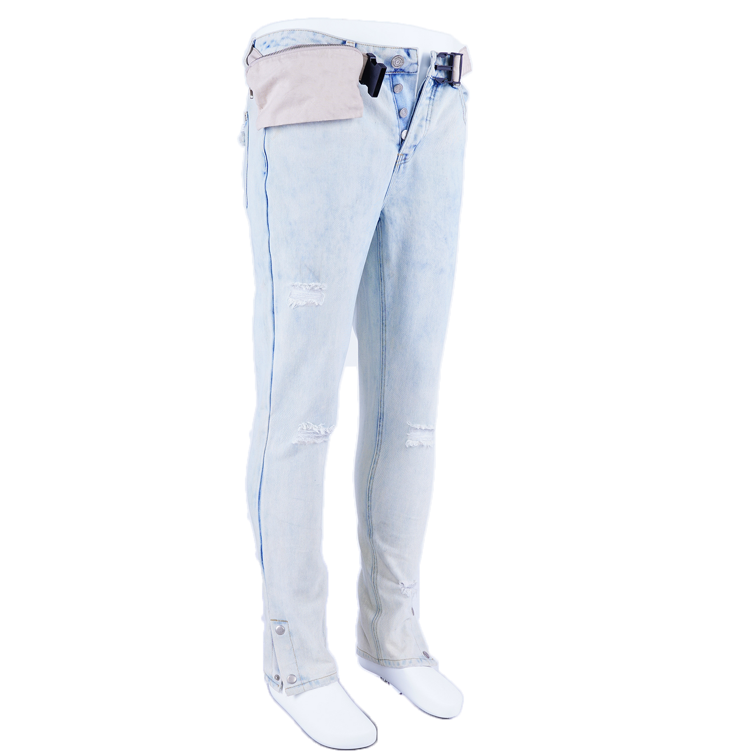 SKYKINGDOM stacked fashion jeans denim blue slim skinny jeans for men