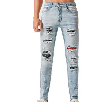 2020 Popular Customized Fashion Skinny Ripped Jeans Men