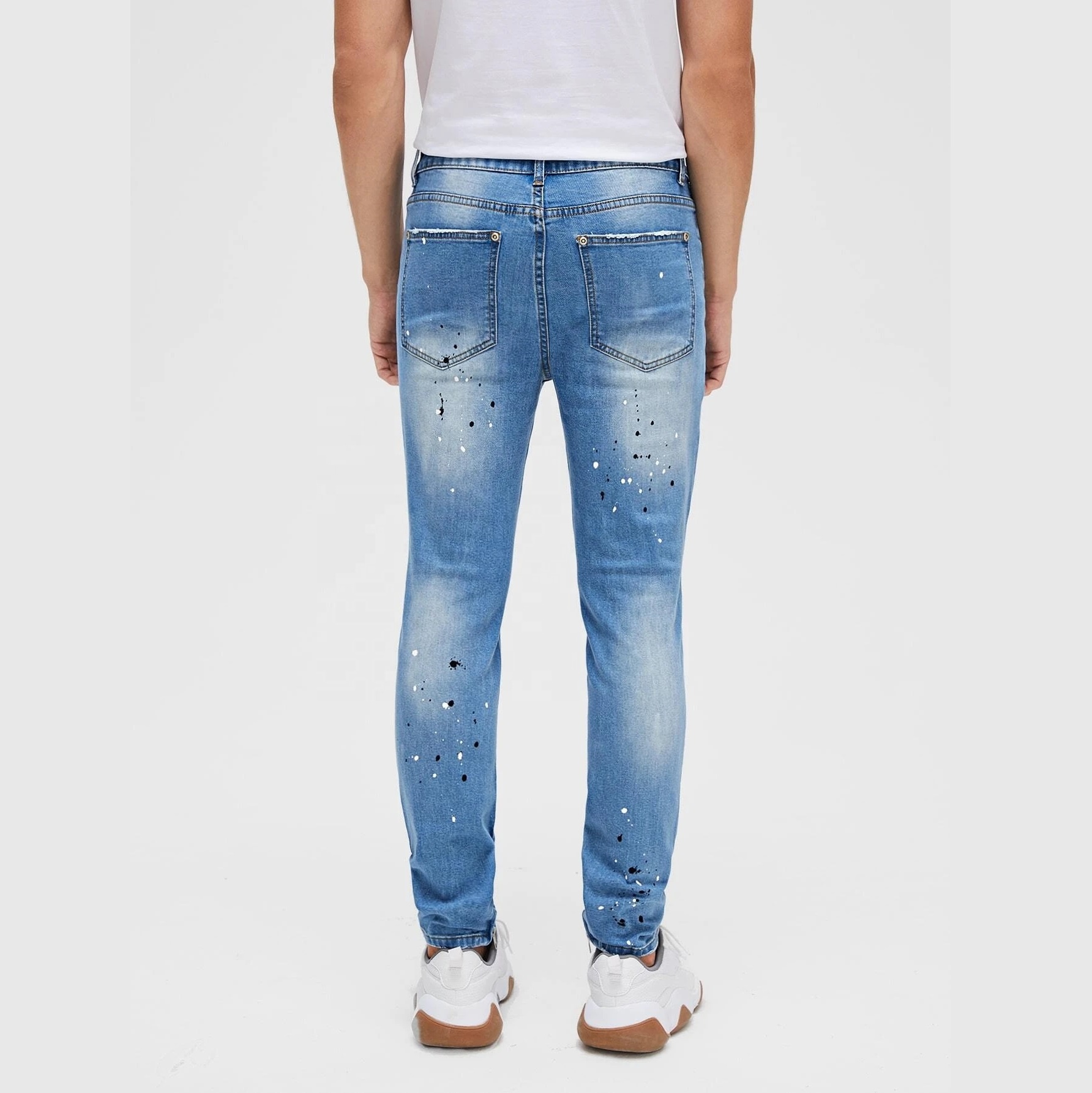 made in China whole sale denim blue jeans for men leg zipper fashion low waist men jeans
