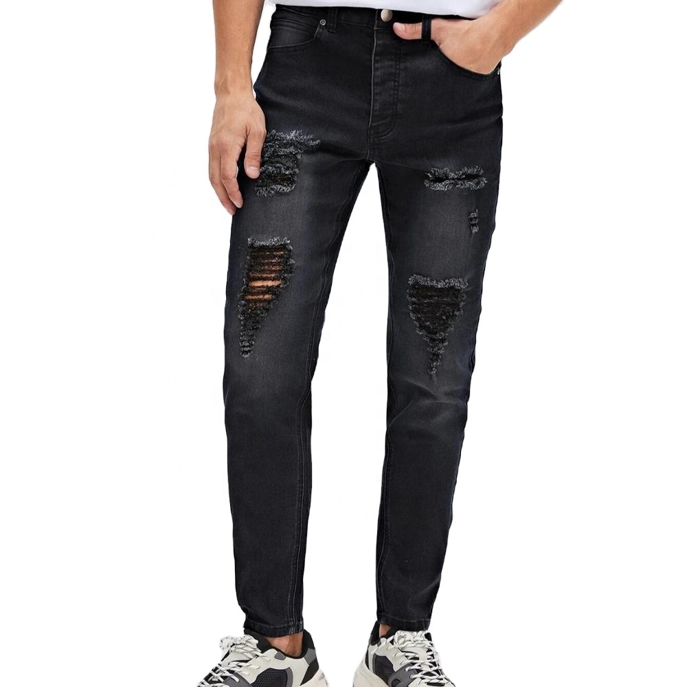 Europe United States Pencil Jeans Black Men Soft Skinny Fashion Casual Jeans for Men