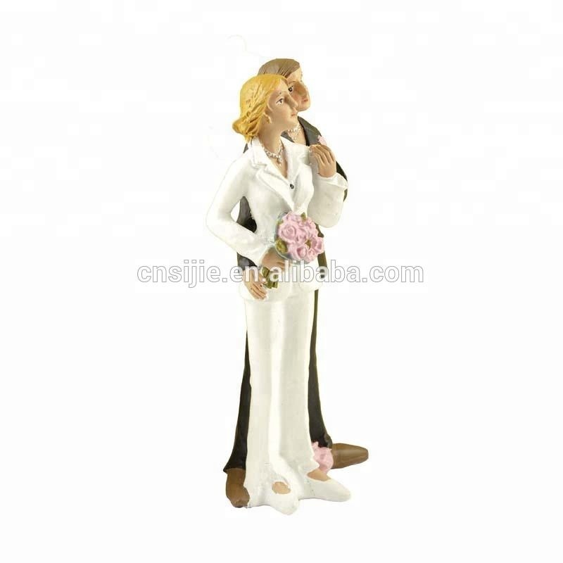 New design polyresin female gay wedding figurine cake toppers