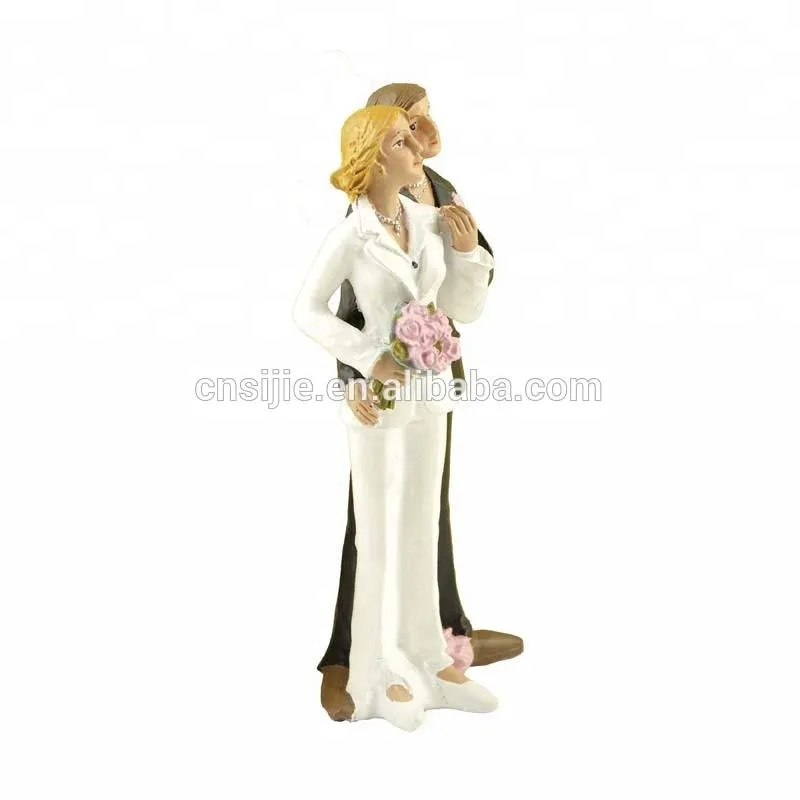 New design polyresin female gay wedding figurine cake toppers