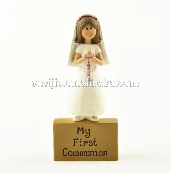 Custom Resin My First Communion Girl ON BLOCK Resin Figurine