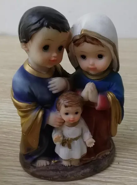 Polyresin Christian Catholic Baby Jesus Maria Joseph's Holy Family Blessings Statues