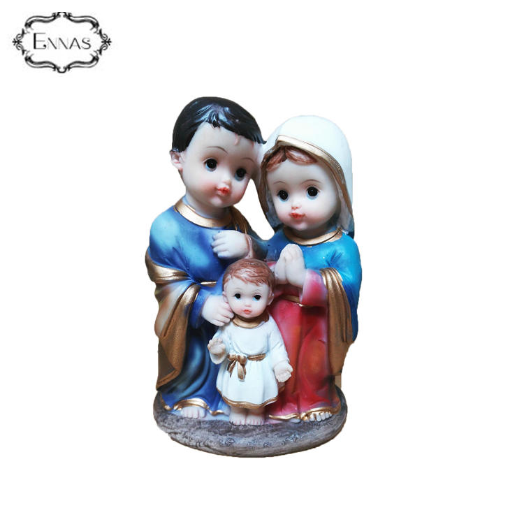 Polyresin Christian Catholic Baby Jesus Maria Joseph's Holy Family Blessings Statues