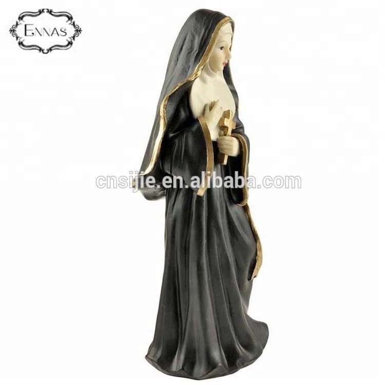 Brand new religious decoration resin nun figurine