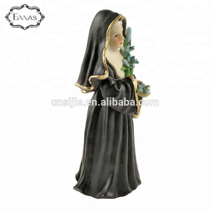 Polyresin religious catholic nun statues for decoration