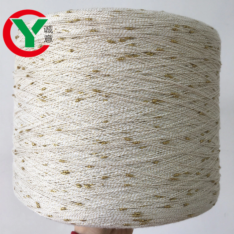 100% Polyester Colorful Knothand crochet yarn / metallic thread knot yarn