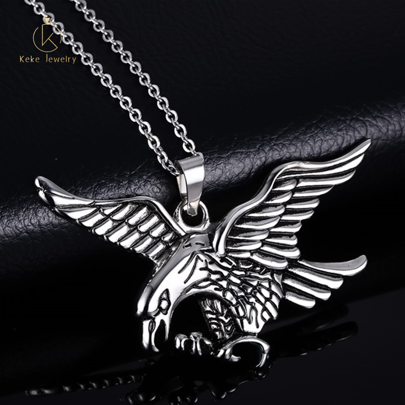 Factory direct supply European and American style stainless steel eagle casting pendant men's necklace PN-508