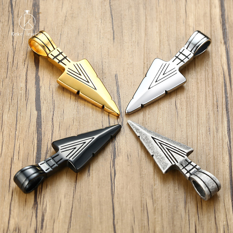 High-end custom Accessories Necklace Stainless Steel Casting Arrow Symbol Pendant Men's Pendant PN-515