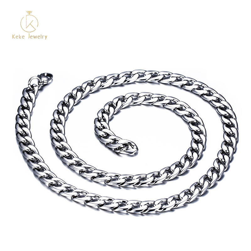 Hip Hop Trend Street Style 8MM Steel Color Men's Stainless Steel Necklace Jewelry NC-061
