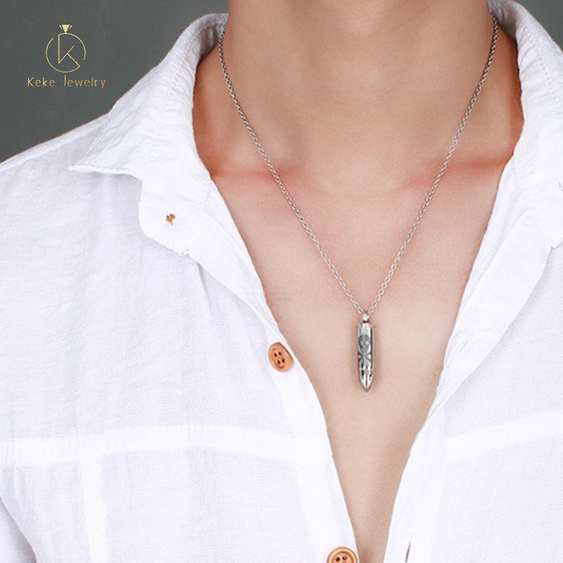 Factory direct supply Korean stainless steel bullet pendant men's jewelry PN-456