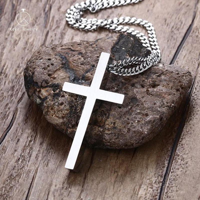2021 New Design 45MM Stainless Steel Epoxy Cross Pendant European Style Personalized Necklace PN-620