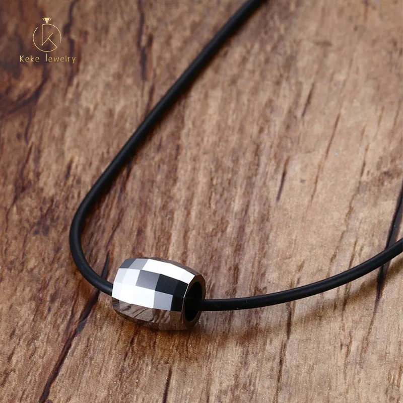 Simple Japanese and Korean men's tungsten steel pendant creative steel color pendant with rope necklace PN-695