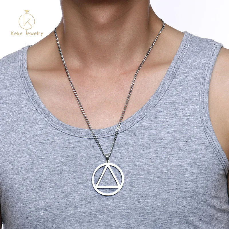Wholesale Creative Stainless Steel Pendant Steel Color/Gold Men's Necklace PN-838