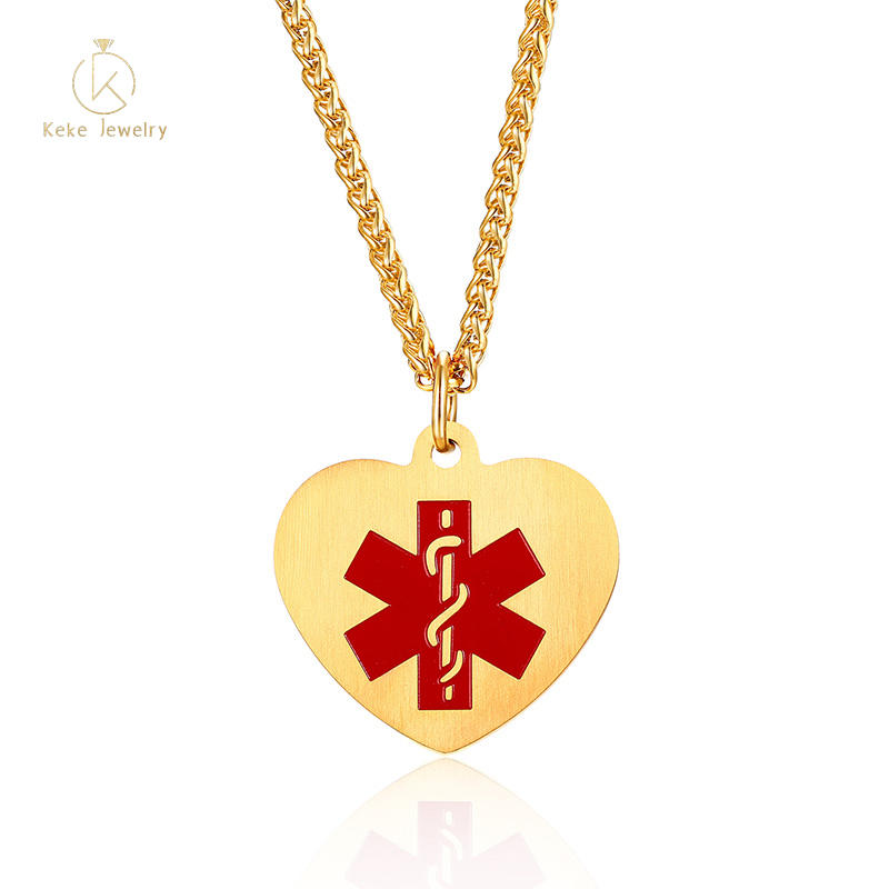 Factory OEM wholesale Red Heart Logo pendant necklace PN-348