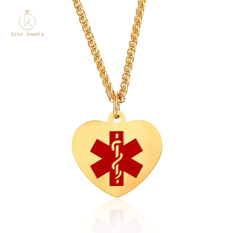 Factory OEM wholesale Red Heart Logo pendant necklace PN-348