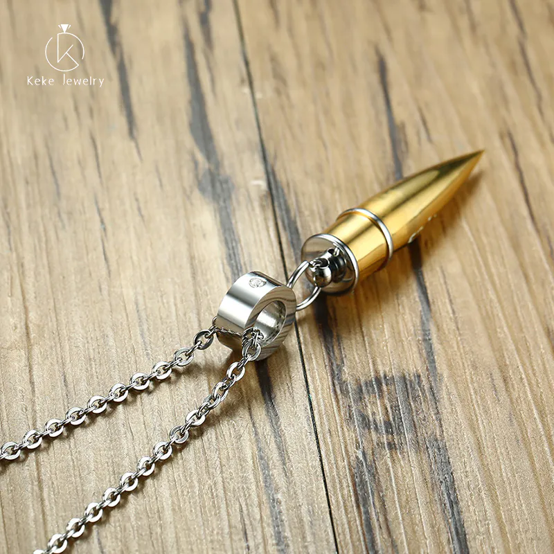 European and American personality fashion jewelry stainless steel bullet men's fashion men's pendant PN-437
