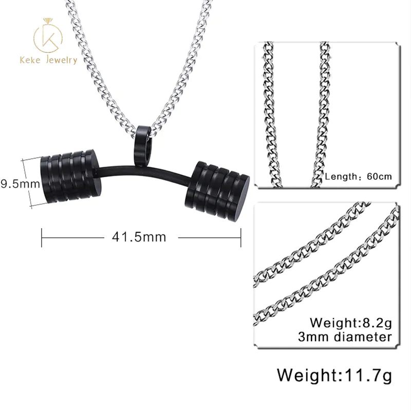 European and American stainless steel gold/black dumbbell casting pendant men's jewelry PN-607
