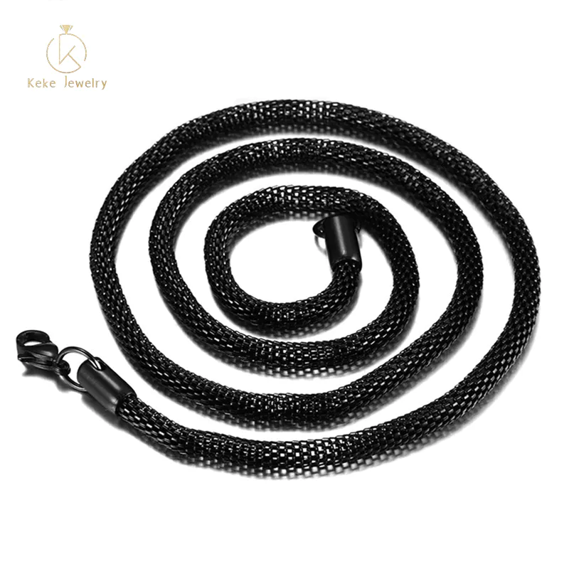 New Korean Fashion Jewelry Black/Gold Round Stainless Steel Necklace NC-015