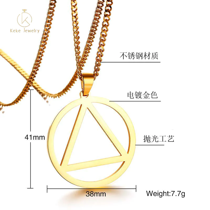 Wholesale Creative Stainless Steel Pendant Steel Color/Gold Men's Necklace PN-838