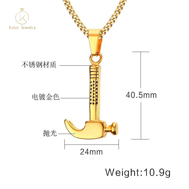 Factory direct 40.5MM stainless steel hammer casting pendant personalized jewelry PN-590