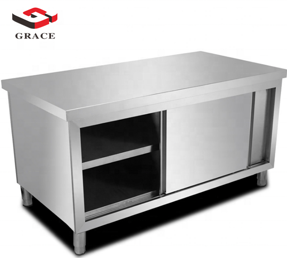 Grace Commercial High Quality Economical Stainless Steel Kitchen Cabinet Worktable