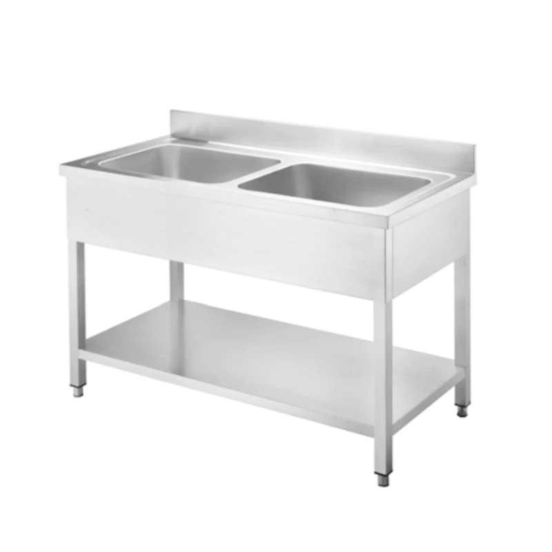 GRACE Double Sink unit without Draining Board 2 sinksKitchen Steel Stainlesskitchen furniture