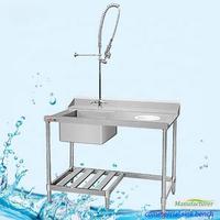 Grace Stainless Steel Single Sink Dirty Dish Cleaning Working Table/Kitchen Laundry Sink Bench