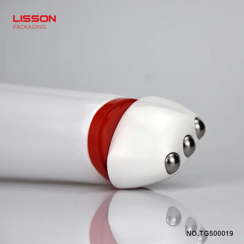 120ml 200ml ovalplastic cosmetic massage tube packaging with 3 ball roller applicator