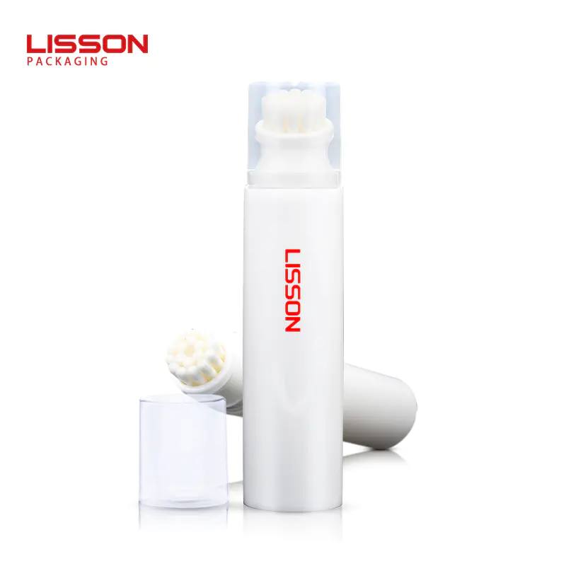 OEM 100 ml empty cosmetic skincare face wash brush bottle packaging with rotary switch